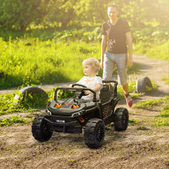 12V Battery Powered Ride on Truck w/ Remote, 4 Suspension Wheels, Horn Lights Music USB