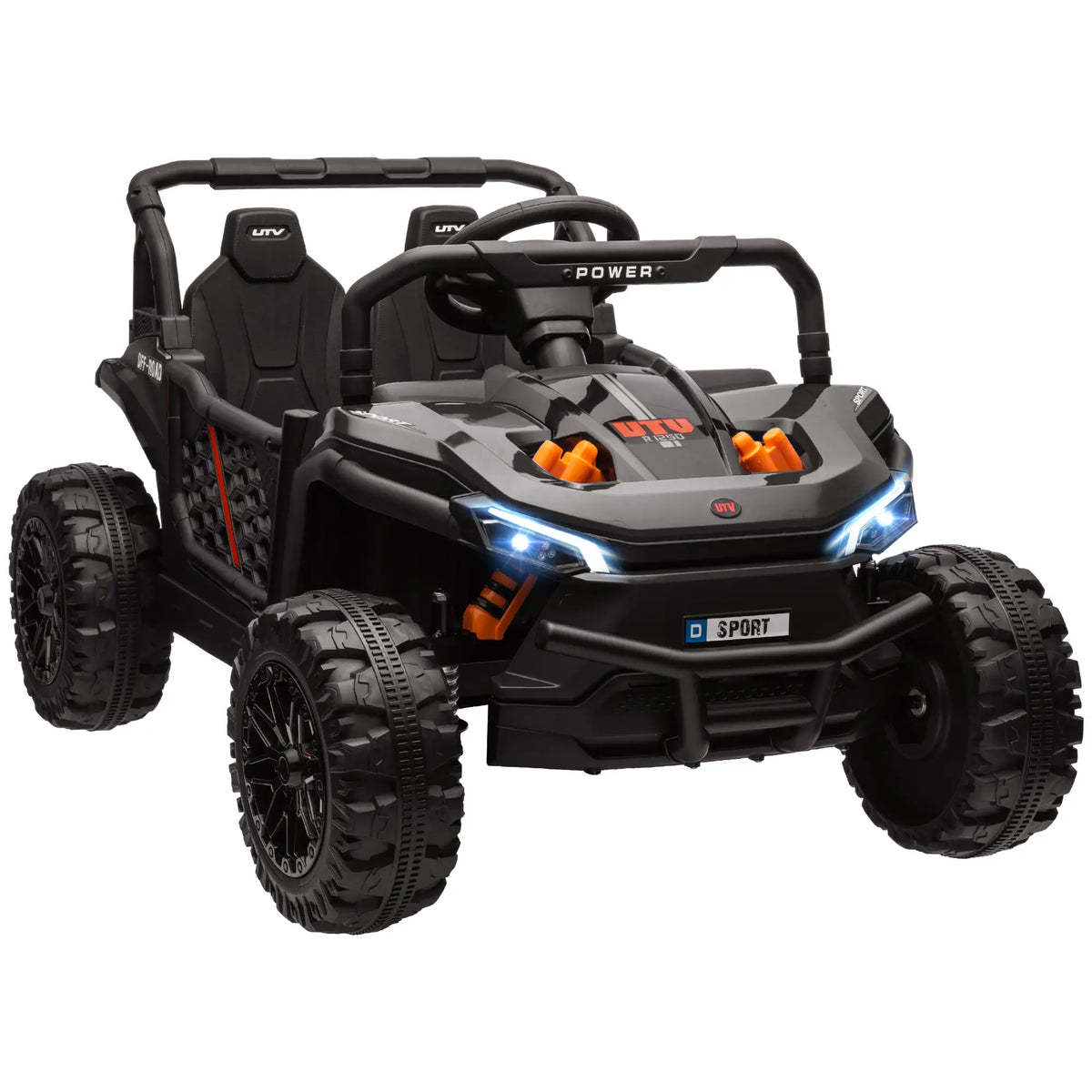 12V Battery Powered Ride on Truck w/ Remote, 4 Suspension Wheels, Horn Lights Music USB