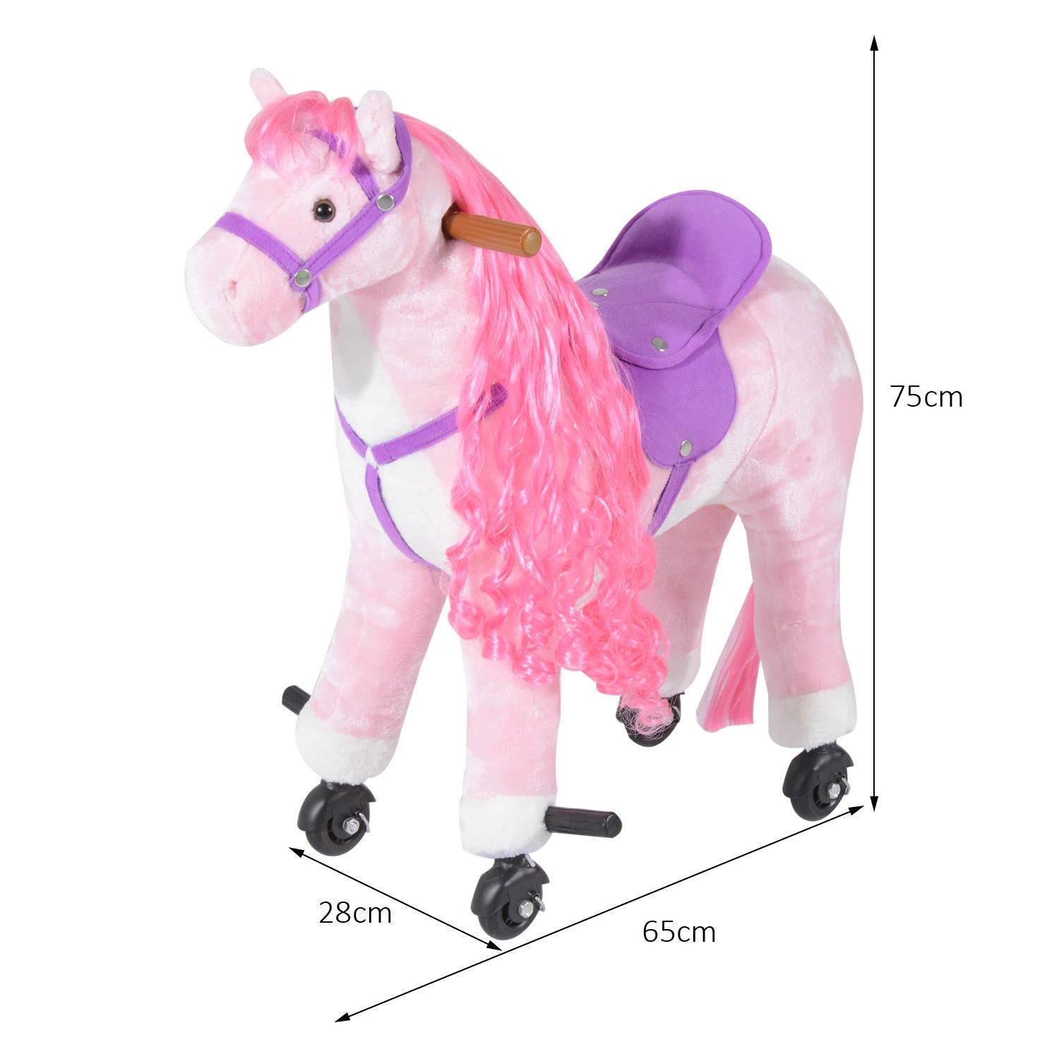 Walking Horse Ride On Toy with Wheels and Realistic Sounds Rocking Horse