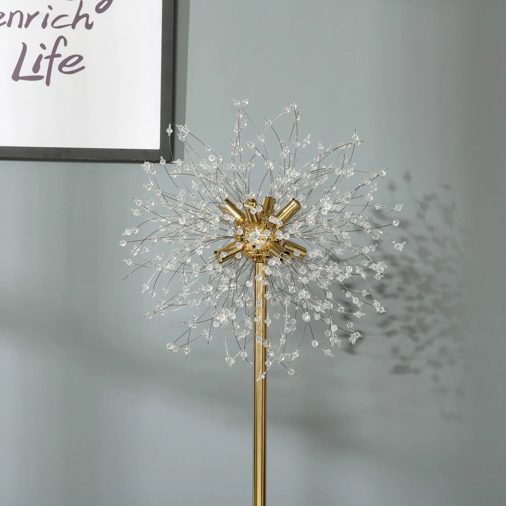 Dandelion-Crystallite Floor Lamp, with Foot Switch