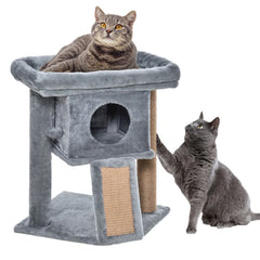 PawHut Cat Tree Tower for Indoor Cats Scratching Post Climbing Activity Scratching Pad, Toy Ball