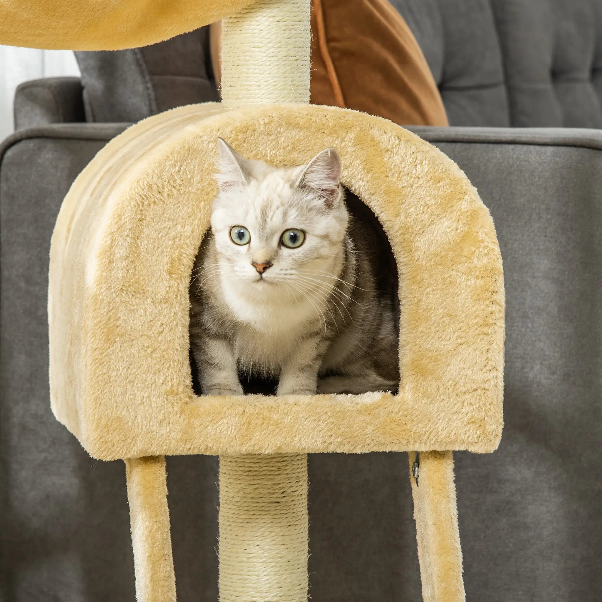 Cat Tree Tower for Indoor Cats Kitten Activity Centre Scratching House Basket