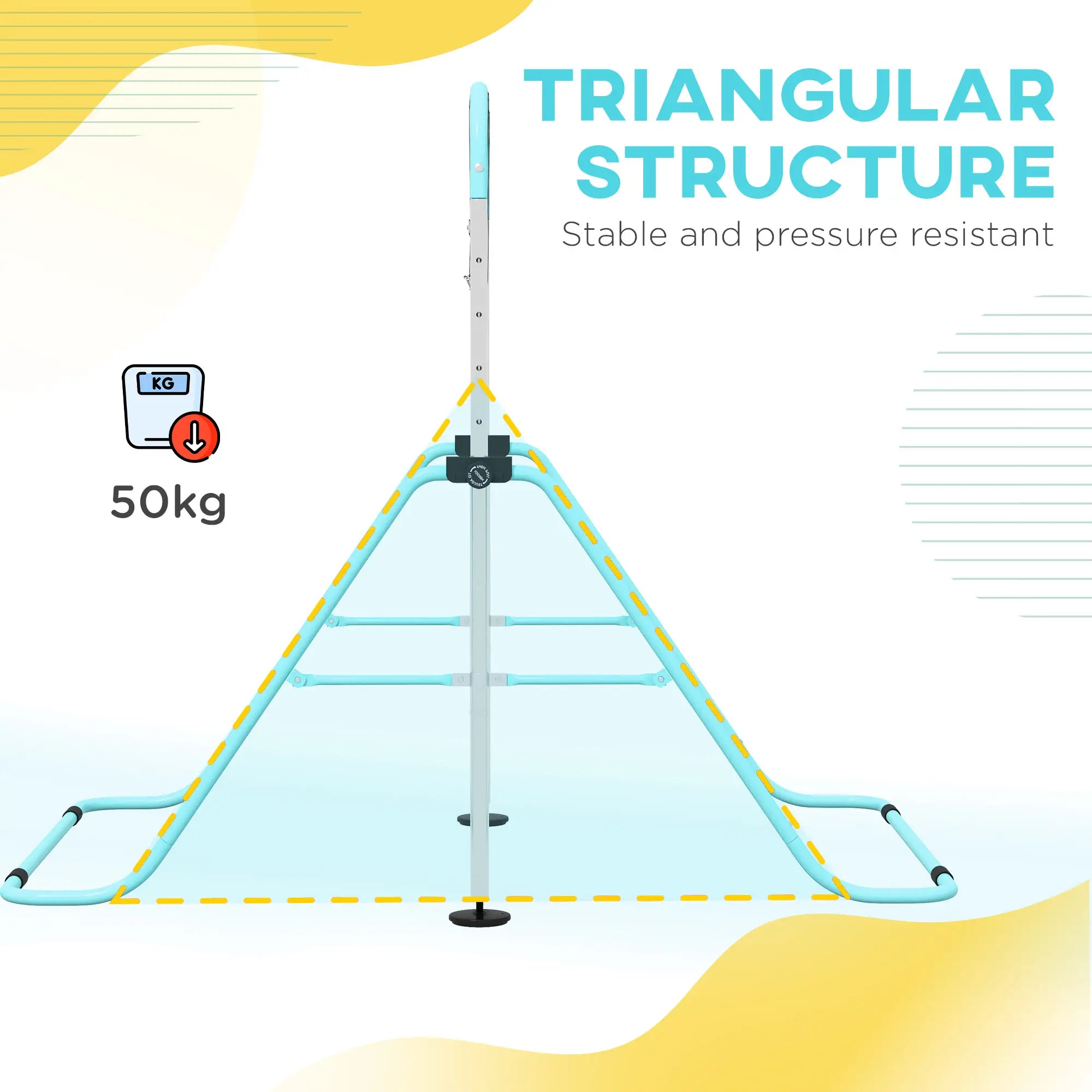 Adjustable Height, Foldable Kids Gymnastics Bar