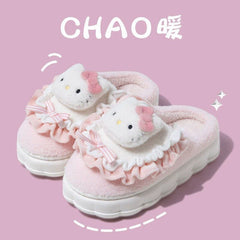 Hello Kitty Cotton Plushie Shoes Cartoon Flat Slippers