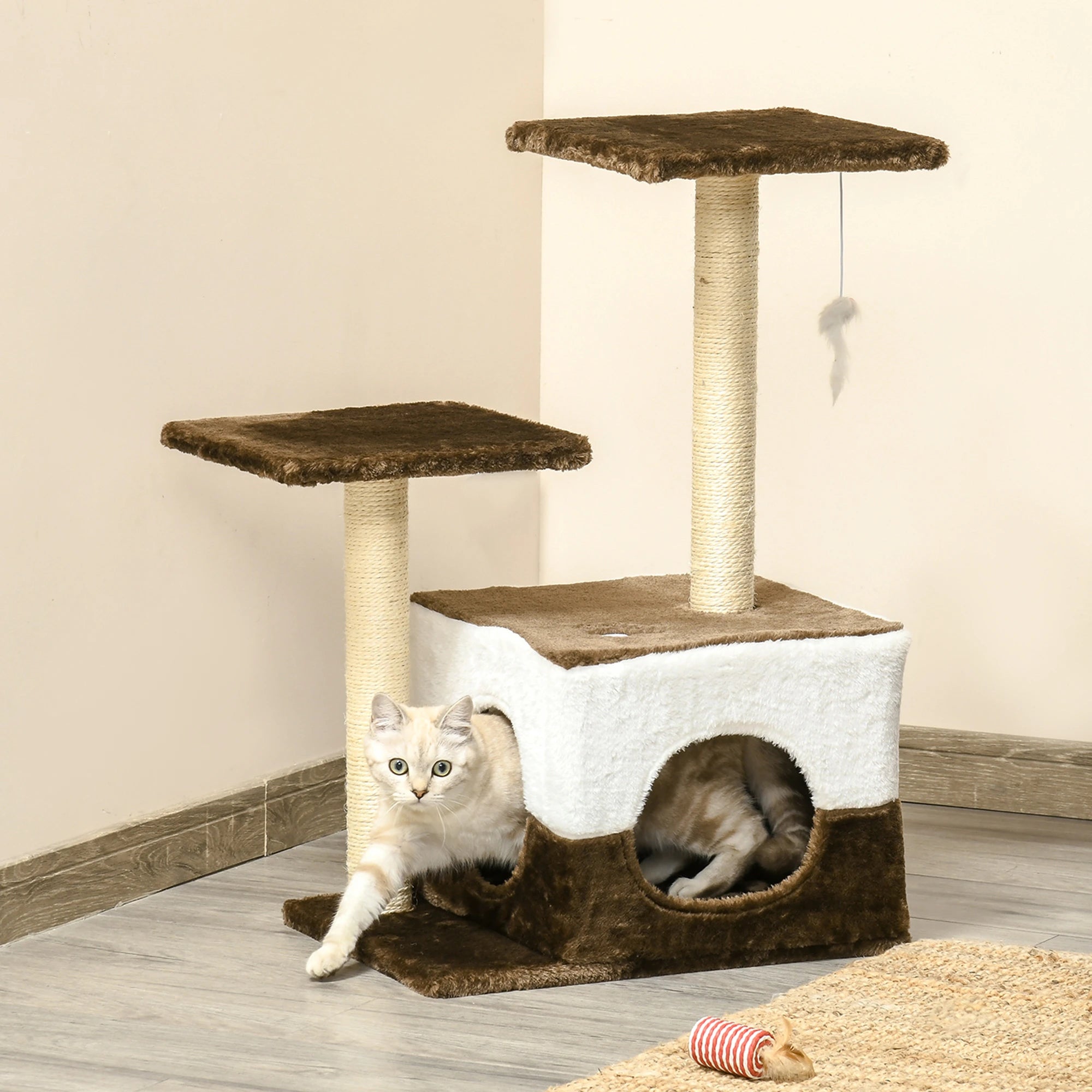 Cat Tree Tower for Indoor Cats Kitten House Scratching Posts with Condo Perch