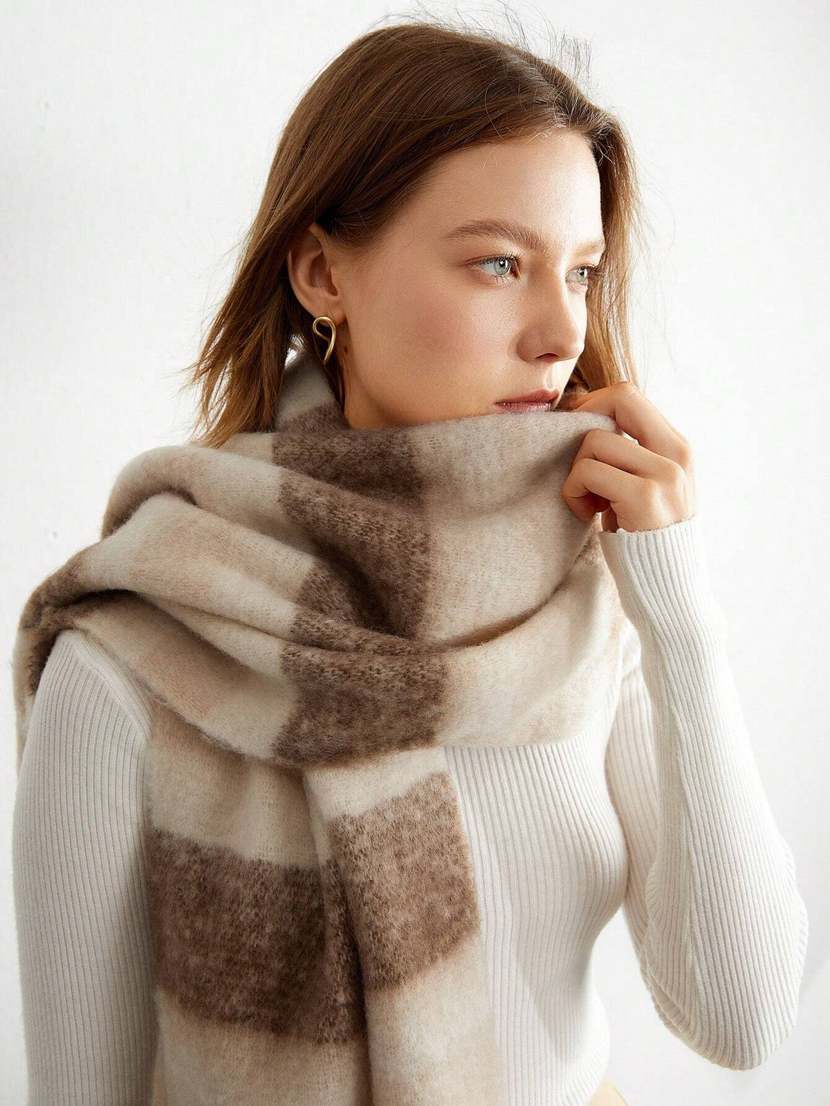 Luxury Winter Thick Warm Scarf Cashmere Shawl With Long Tessel