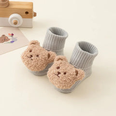 Cute Cartoon Bear Baby Socks for Boy Girl Winter Soft Warm Socks