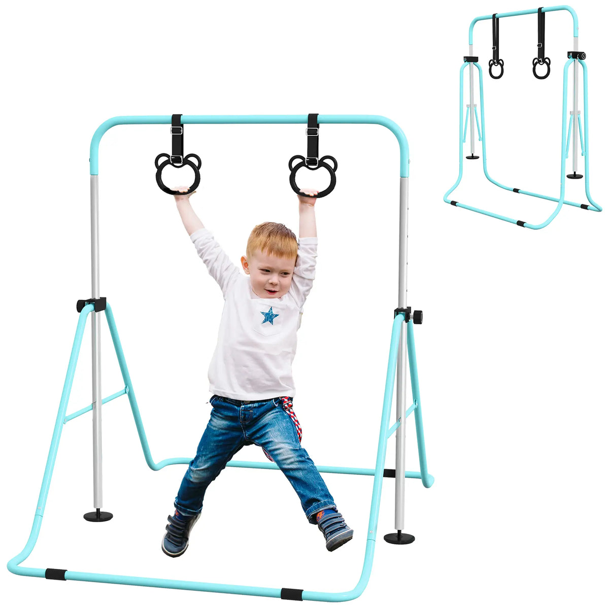 Adjustable Height, Foldable Kids Gymnastics Bar