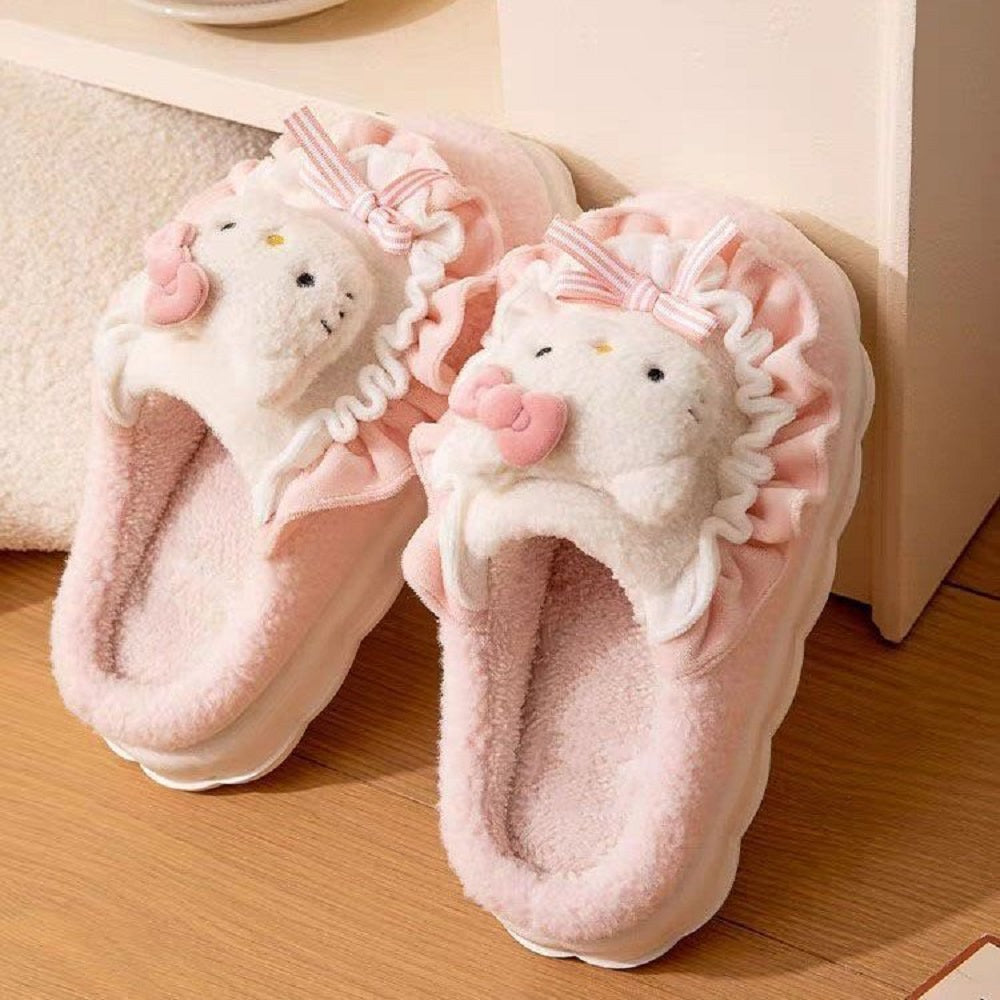 Hello Kitty Cotton Plushie Shoes Cartoon Flat Slippers