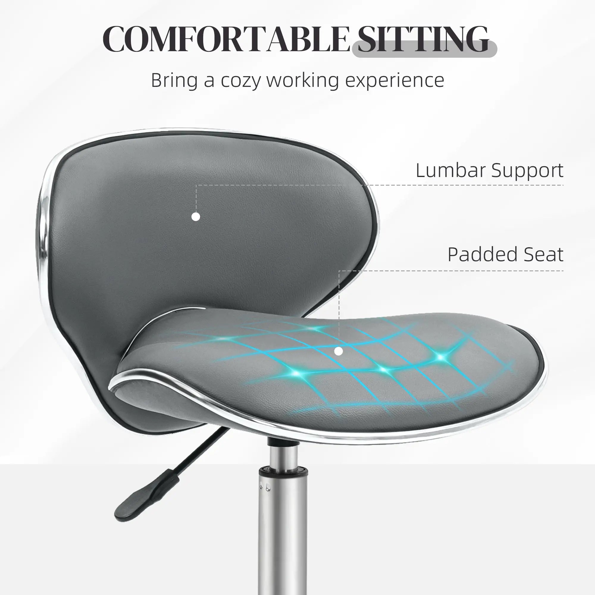 Adjustable Rolling Swivel Beauty Salon Chair, Stool for Spa