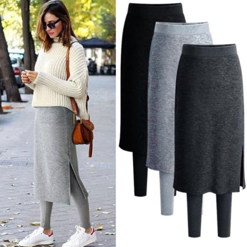 Culottes Leggings Women Warm Winter Tights Thermal Skirt One Piece Pants