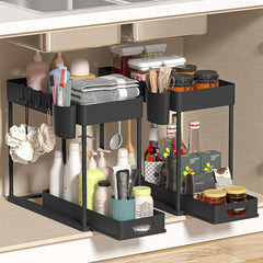 Pullable storage rack double-layer sink storage rack kitchen seasoning storage rack