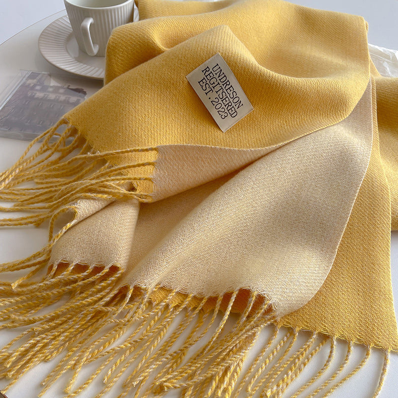 Warm Winter Scarf Korean Style Knitted Solid Color Double Sided Wraps Neckerchief