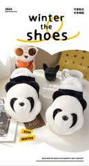 Indoor Fluffy Slippers Cute Cartoon Panda Winter Warm Light Weight Slipper