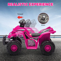 6V Kids Electric Quad Bike Music, Forward Function