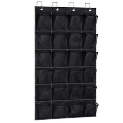 Over The Door Shoe Rack With 24 Large Mesh Pockets Hanging Shoe