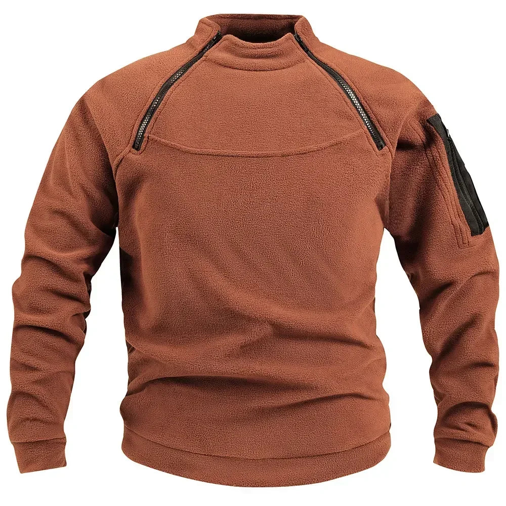 Men's Tactical Fleece Jacket Clothes Warm Zippers Pullover Men Windproof Coat Thermal Hiking Sweatshirt