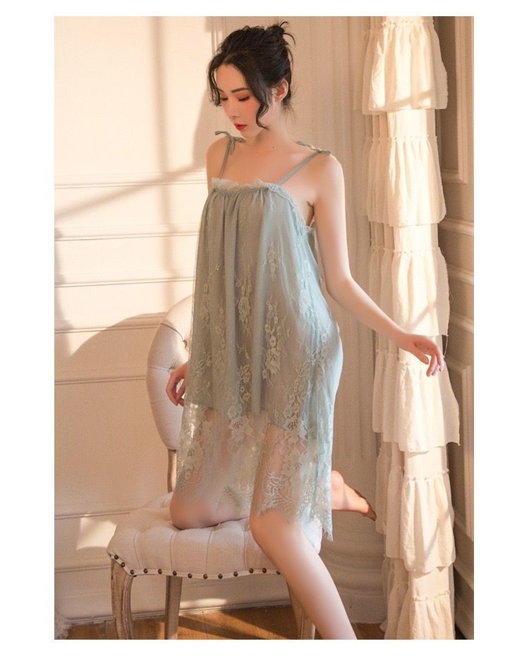 Women's Lace Slip Dress Loose Dresses Nightgown Sleeping Summer Clothing