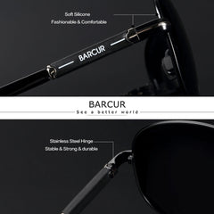 BARCUR Pilot Style Polarized Sunglasses