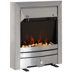 2KW Stainless Steel Electric Fireplace Pebble Burning Effect Heater