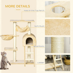 Cat Tree Tower for Indoor Cats Kitten Activity Centre Scratching House Basket