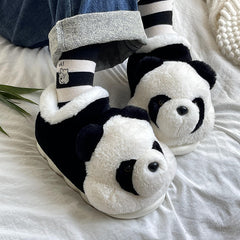 Indoor Fluffy Slippers Cute Cartoon Panda Winter Warm Light Weight Slipper