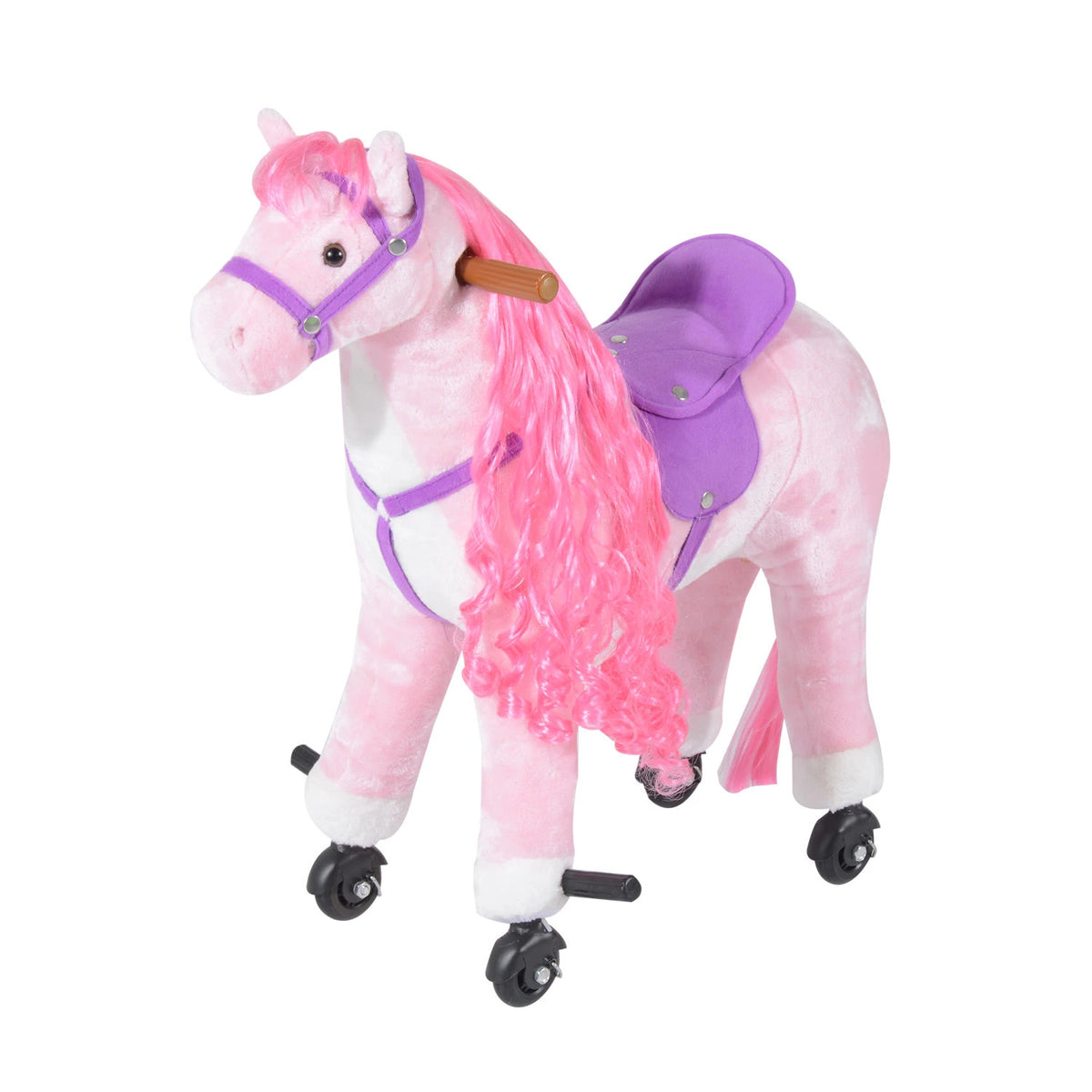 Walking Horse Ride On Toy with Wheels and Realistic Sounds Rocking Horse