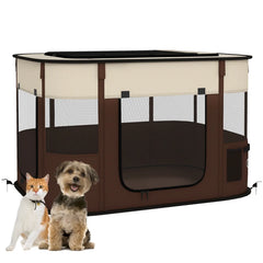 PawHut Foldable Dog Pen with Storage Bag for Indoor/Outdoor Use, Portable Pet playpen