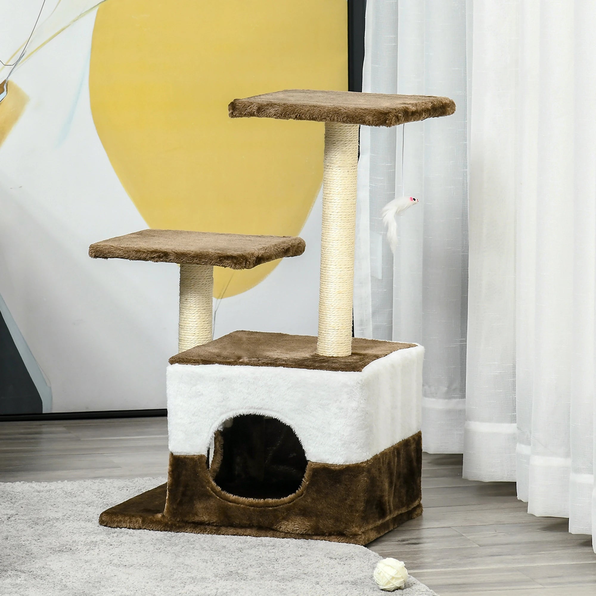 Cat Tree Tower for Indoor Cats Kitten House Scratching Posts with Condo Perch