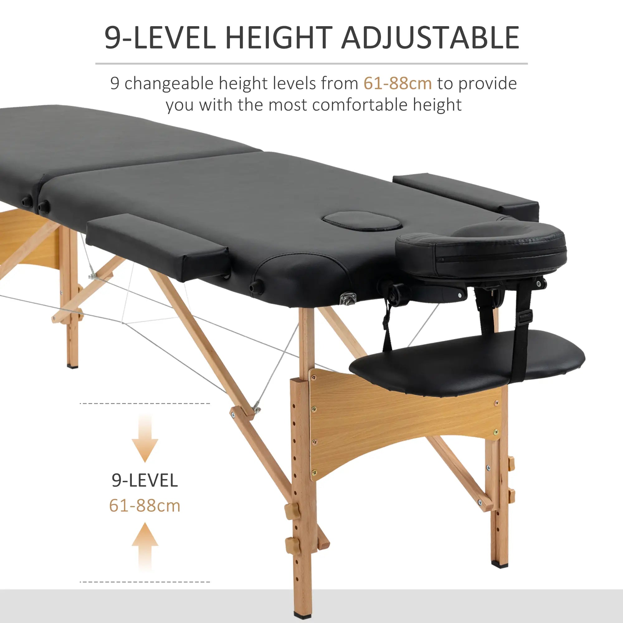 Portable Massage Bed, Folding Spa Beauty Massage Table with 2 Sections