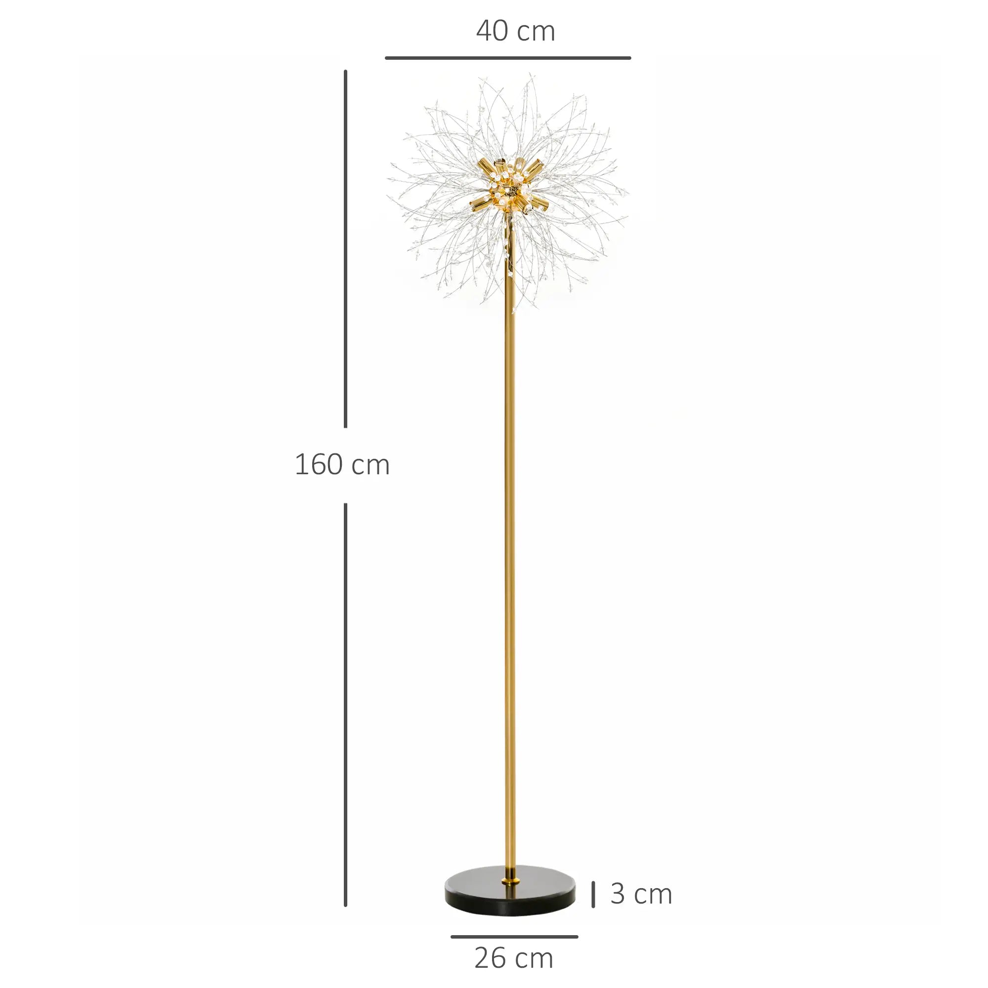 Dandelion-Crystallite Floor Lamp, with Foot Switch