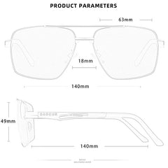 BARCUR Pilot Style Metal Frame Brand Sunglasses