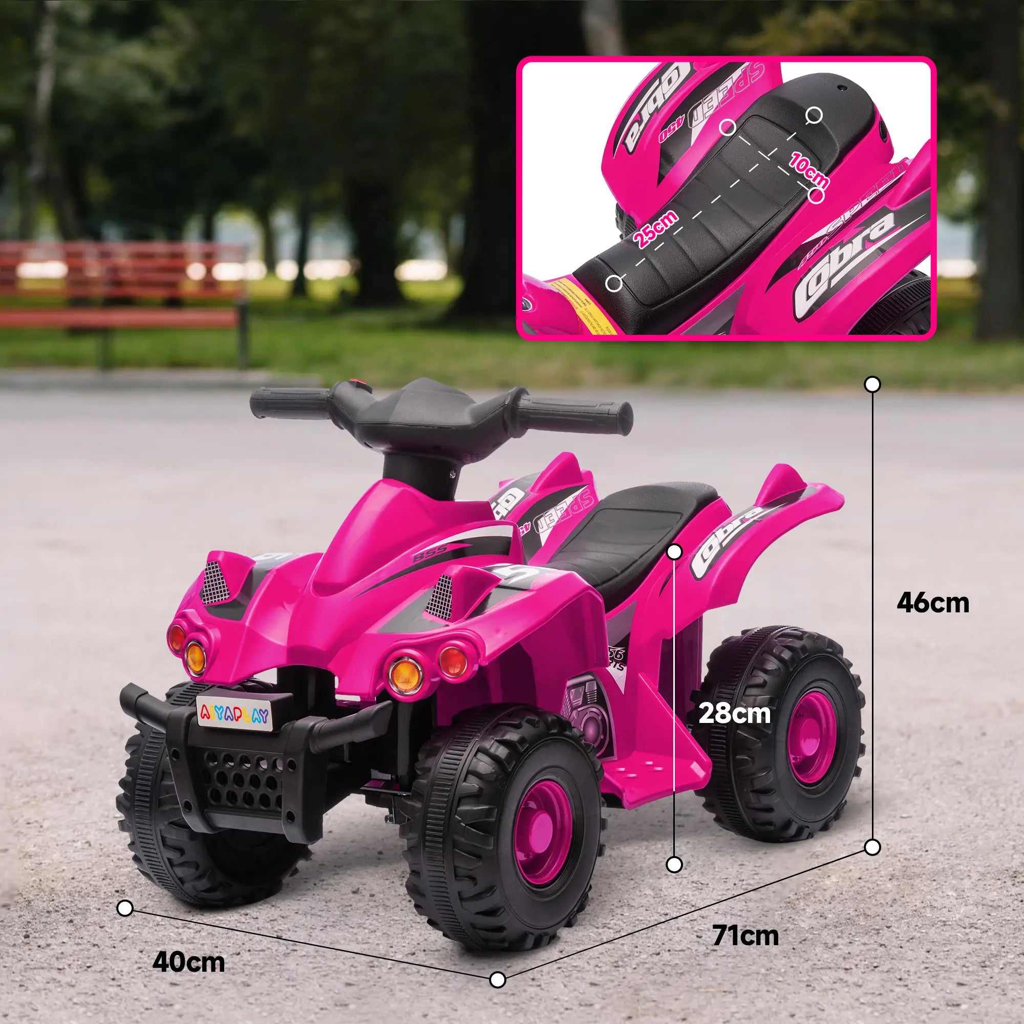 6V Kids Electric Quad Bike Music, Forward Function