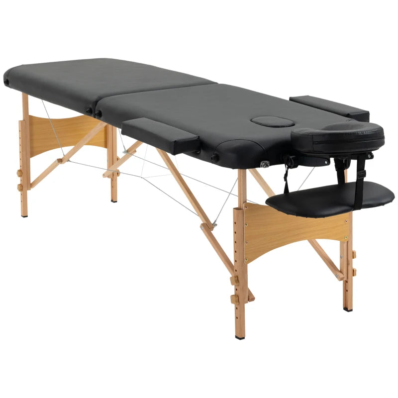 Portable Massage Bed, Folding Spa Beauty Massage Table with 2 Sections